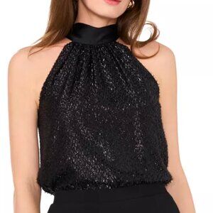 1.STATE Women's Textured Tie-Back Halterneck Top Size S
